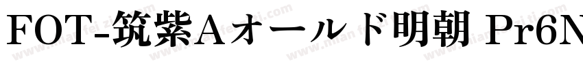 FOT-筑紫Aオールド明朝 Pr6N字体转换